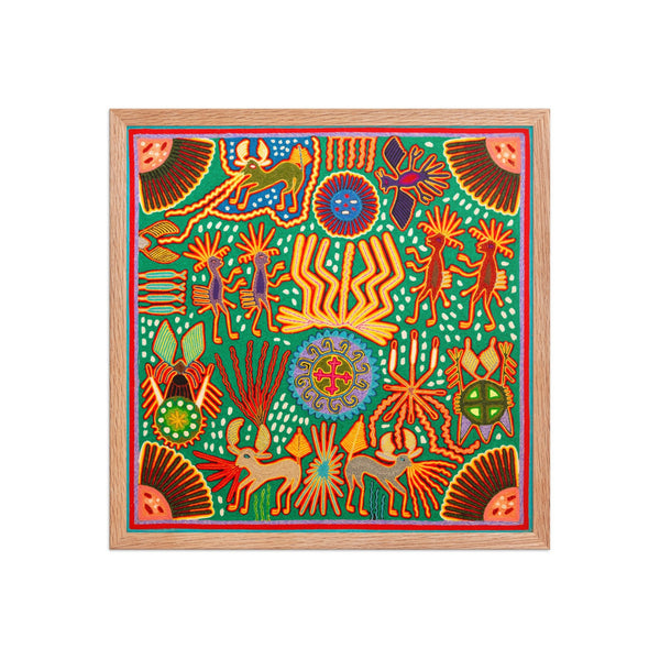 Huichol Yarn Painting Print • L - 359 - Huichol Arts