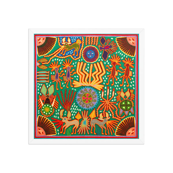 Huichol Yarn Painting Print • L - 359 - Huichol Arts