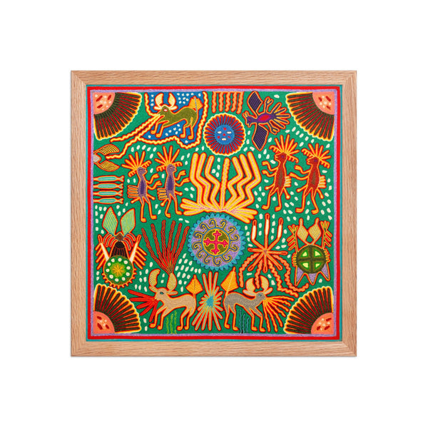 Huichol Yarn Painting Print • L - 359 - Huichol Arts