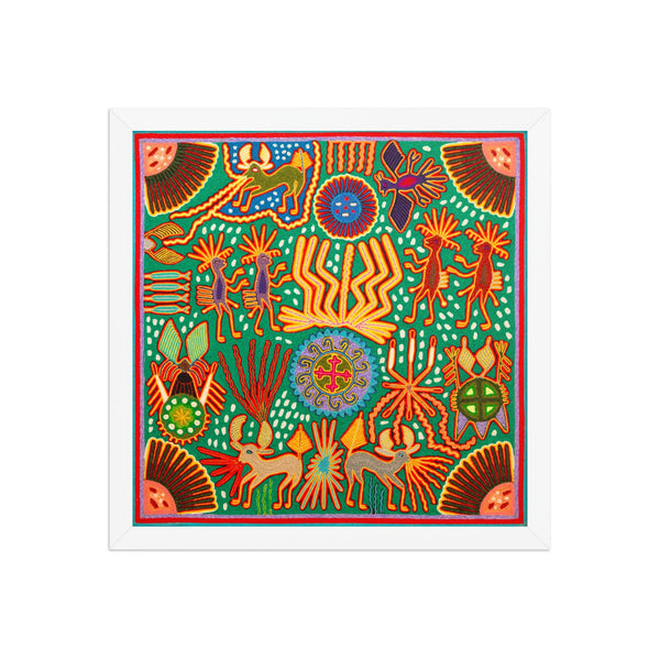 Huichol Yarn Painting Print • L - 359 - Huichol Arts
