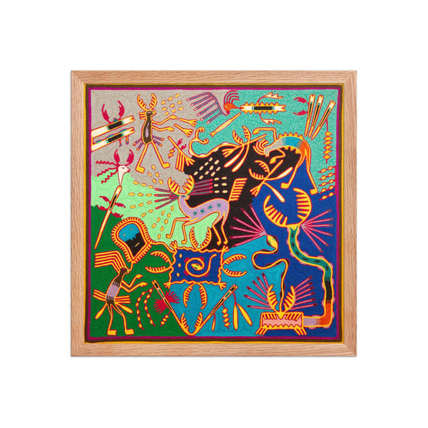 Huichol Yarn Painting Print • L - 361 - Huichol Arts