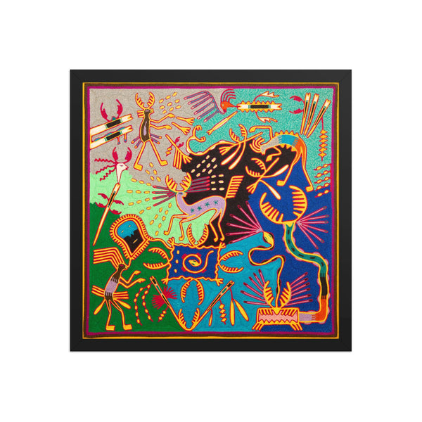 Huichol Yarn Painting Print • L - 361 - Huichol Arts