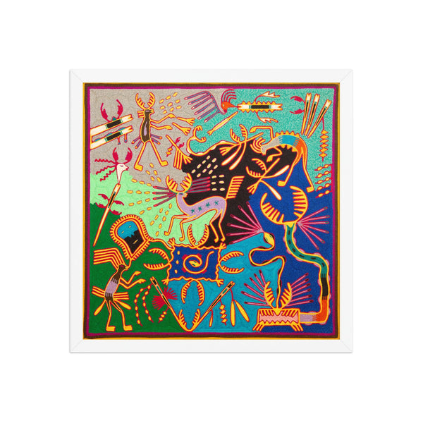 Huichol Yarn Painting Print • L - 361 - Huichol Arts