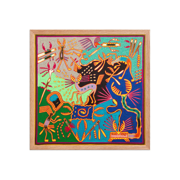 Huichol Yarn Painting Print • L - 361 - Huichol Arts