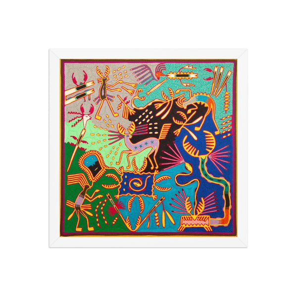 Huichol Yarn Painting Print • L - 361 - Huichol Arts