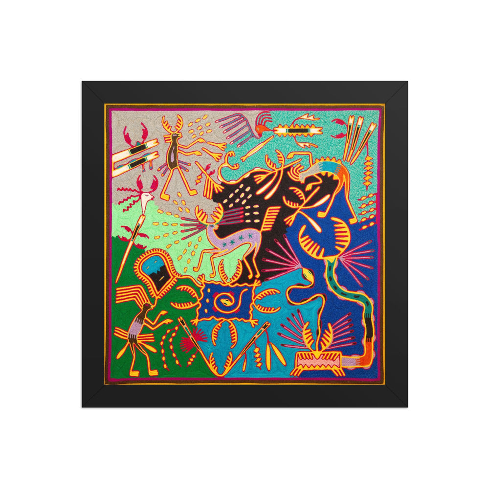 Huichol Yarn Painting Print • L - 361 - Huichol Arts
