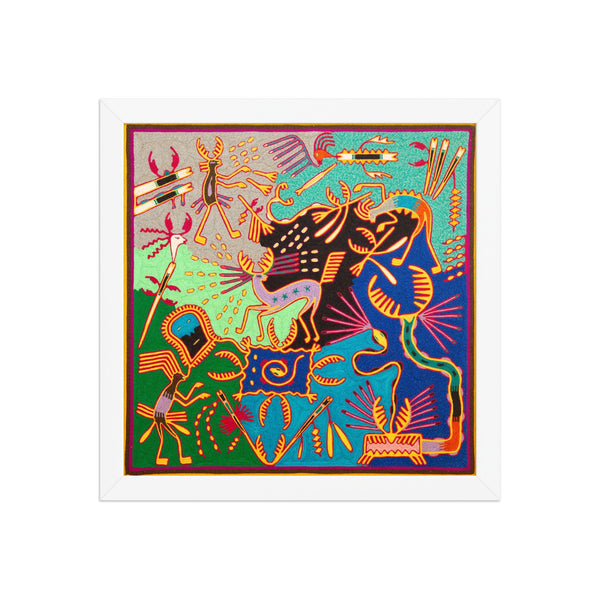 Huichol Yarn Painting Print • L - 361 - Huichol Arts