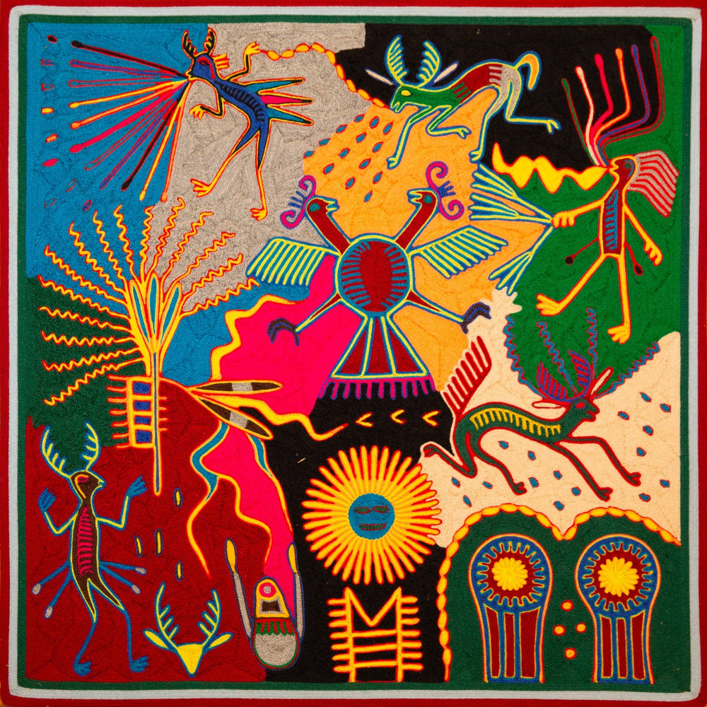Huichol Yarn Painting Print • L - 364 - Huichol Arts