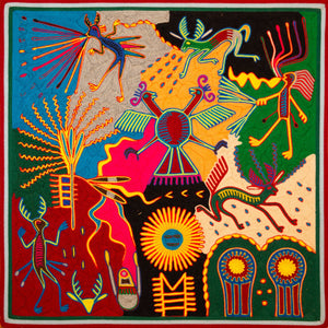 Huichol Yarn Painting Print • L - 364 - Huichol Arts