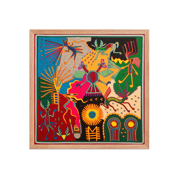 Huichol Yarn Painting Print • L - 364 - Huichol Arts