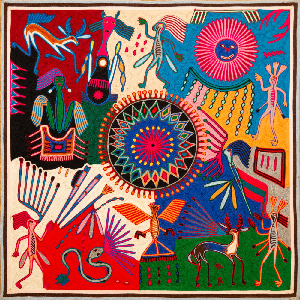 Huichol Yarn Painting Print • L - 365 - Huichol Arts