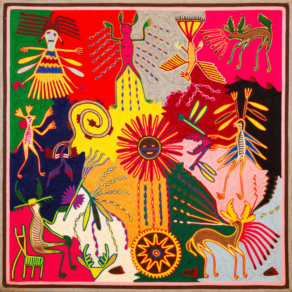 Huichol Yarn Painting Print • L - 366 - Huichol Arts