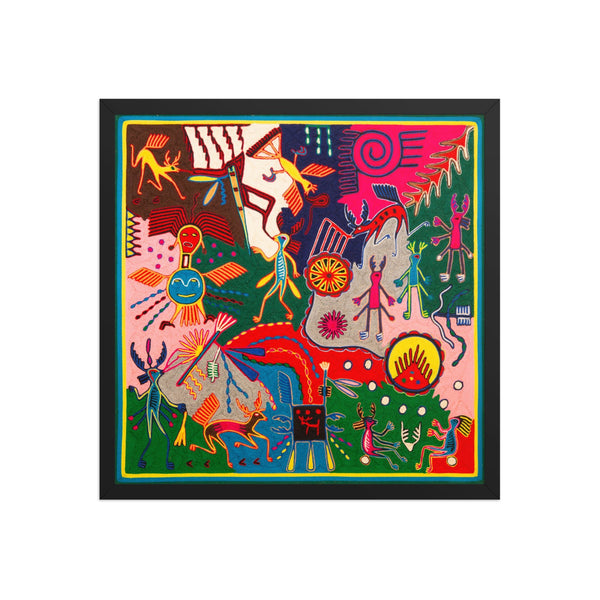 Huichol Yarn Painting Print • L - 367 - Huichol Arts