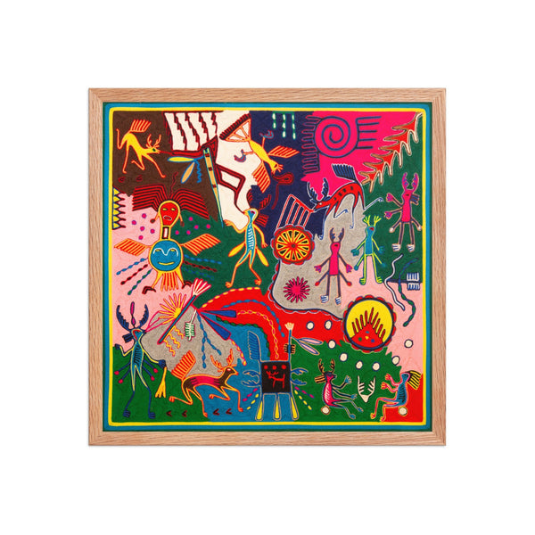 Huichol Yarn Painting Print • L - 367 - Huichol Arts