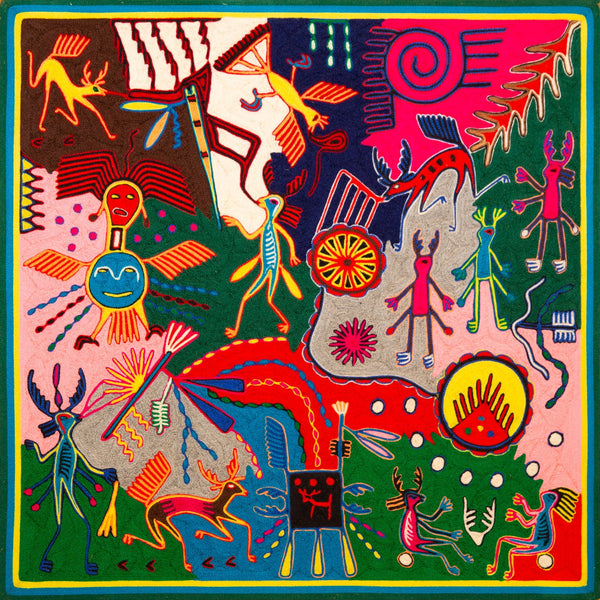 Huichol Yarn Painting Print • L - 367 - Huichol Arts