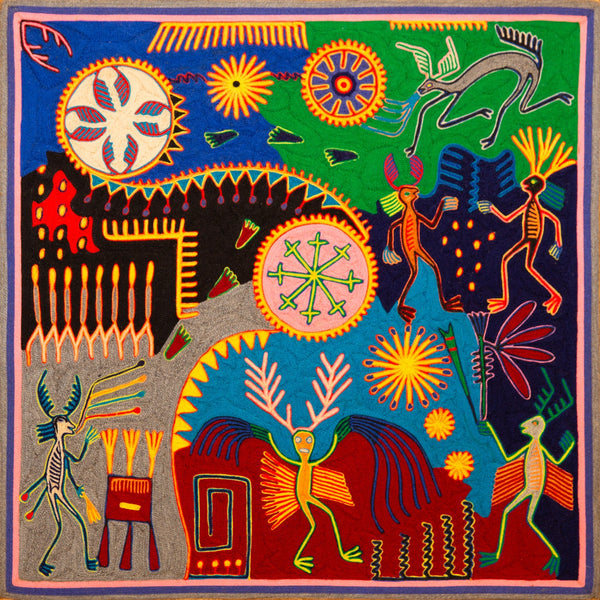 Huichol Yarn Painting Print • L - 368 - Huichol Arts