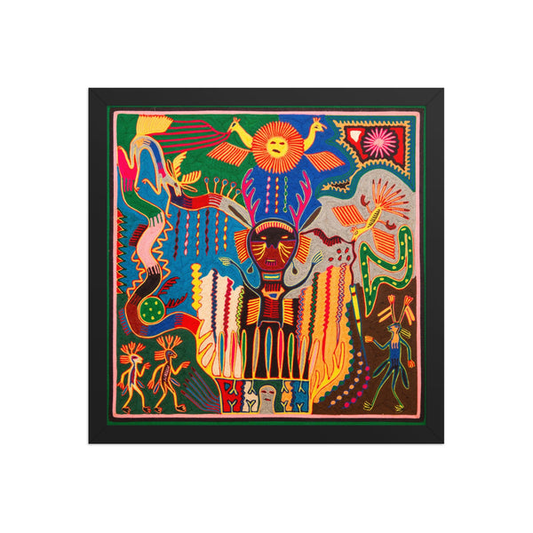Huichol Yarn Painting Print • L - 369 - Huichol Arts