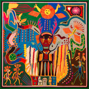 Huichol Yarn Painting Print • L - 369 - Huichol Arts