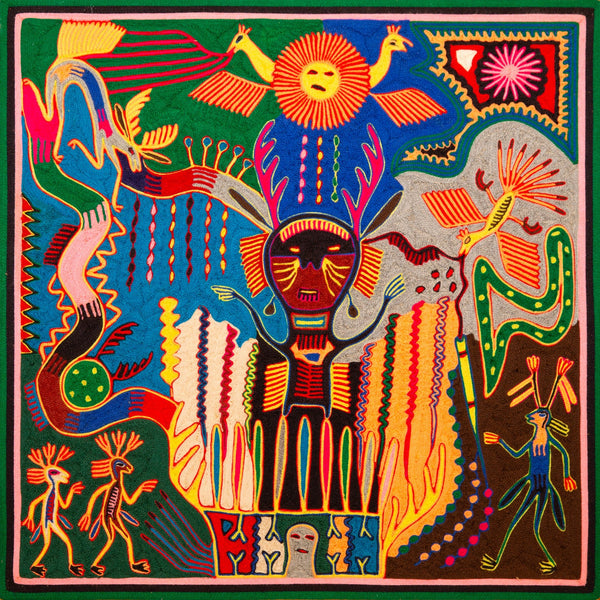 Huichol Yarn Painting Print • L - 369 - Huichol Arts