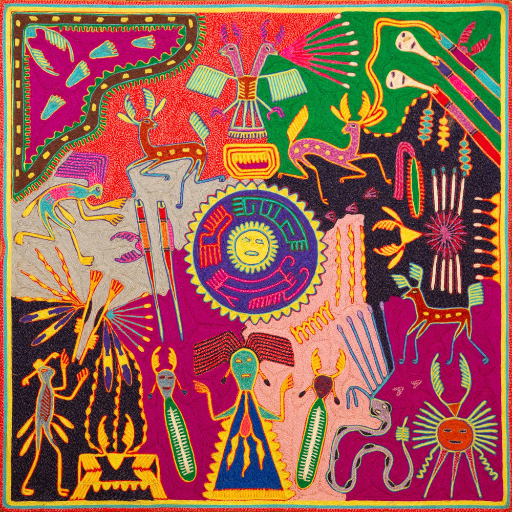 Huichol Yarn Painting Print • L - 370 - Huichol Arts