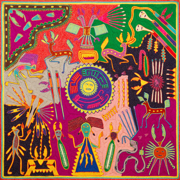 Huichol Yarn Painting Print • L - 370 - Huichol Arts