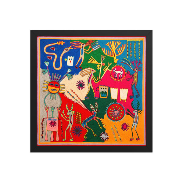 Huichol Yarn Painting Print • L - 371 - Huichol Arts