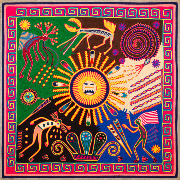 Huichol Yarn Painting Print • L - 376 - Huichol Arts