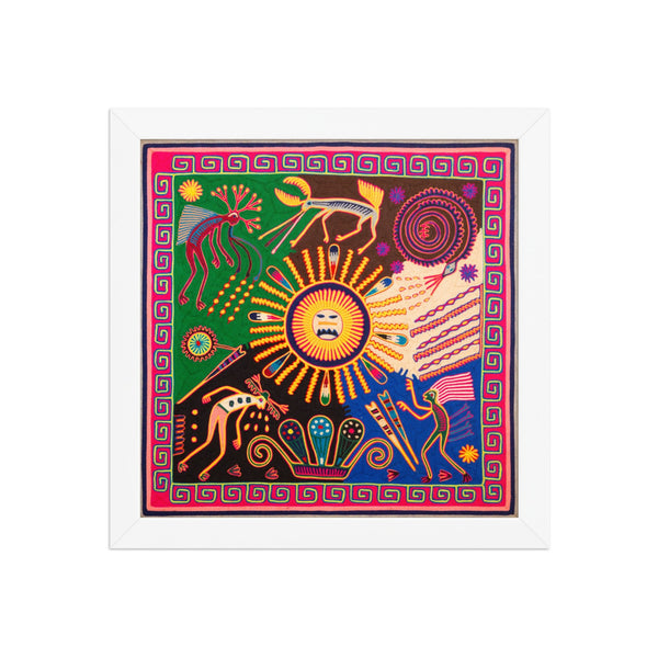 Huichol Yarn Painting Print • L - 376 - Huichol Arts
