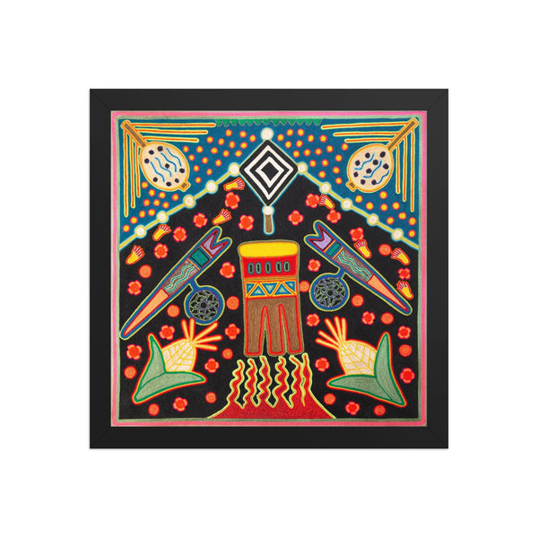Huichol Yarn Painting Print • M - 01 - Huichol Arts