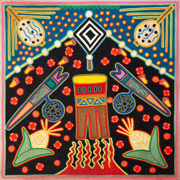 Huichol Yarn Painting Print • M - 01 - Huichol Arts