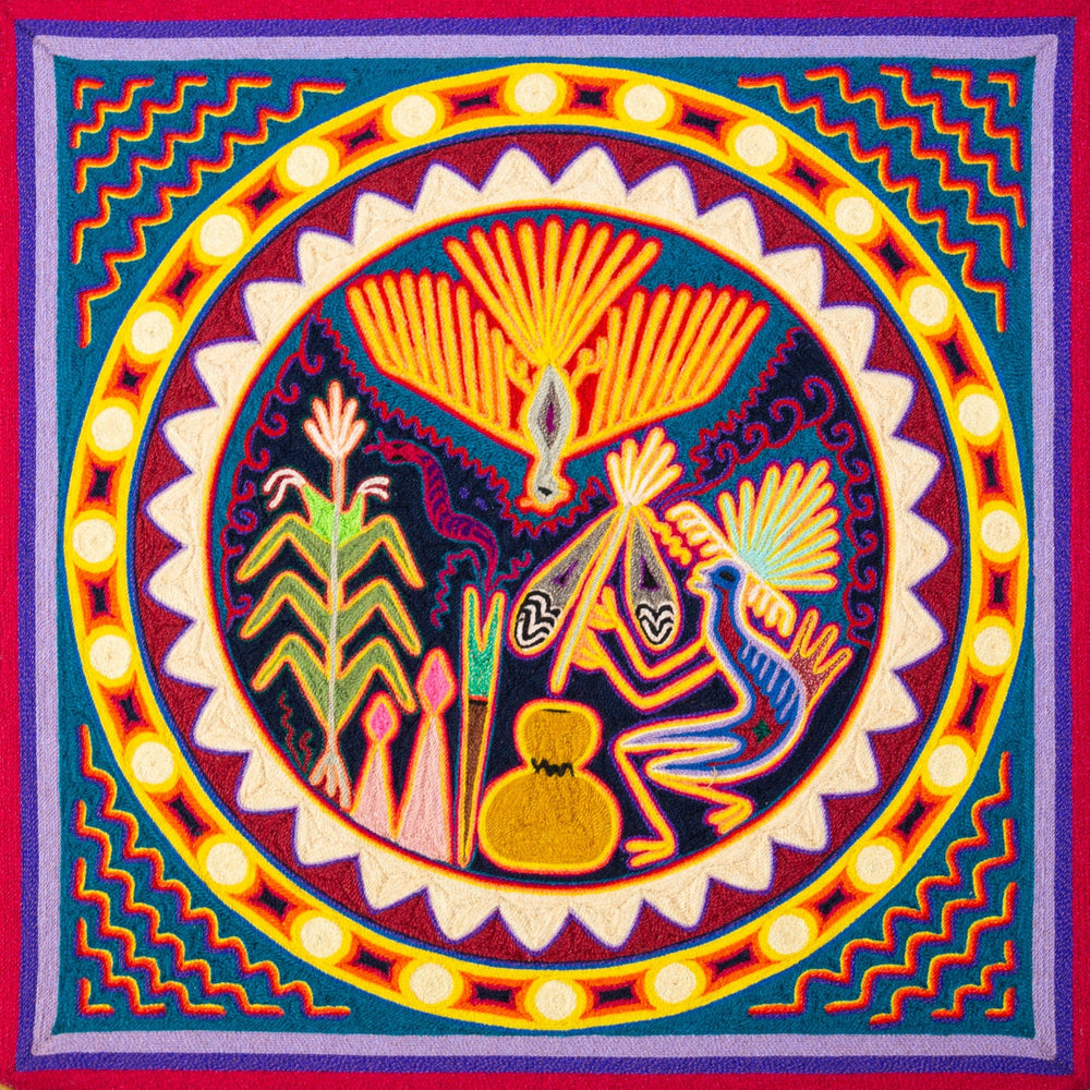 Huichol Yarn Painting Print • M - 06 - Huichol Arts