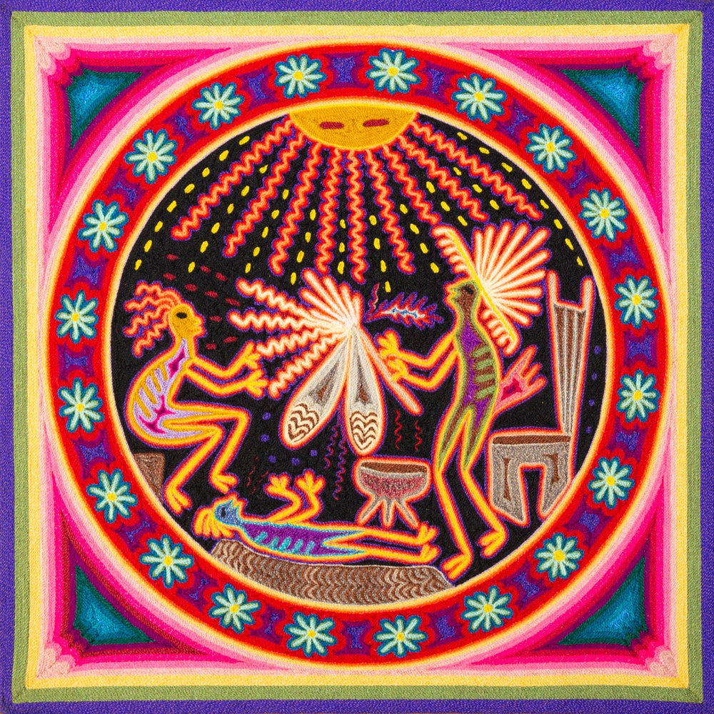 Huichol Yarn Painting Print • M - 07 - Huichol Arts