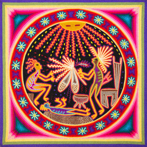 Huichol Yarn Painting Print • M - 07 - Huichol Arts