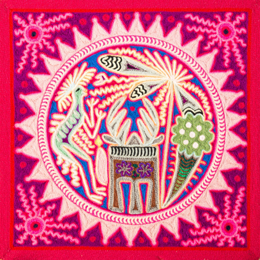 Huichol Yarn Painting Print • M - 09 - Huichol Arts