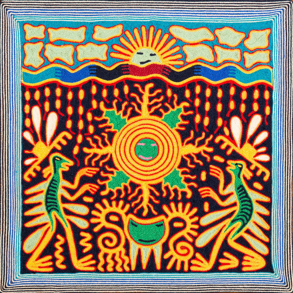 Huichol Yarn Painting Print • S - 13 - Huichol Arts