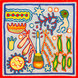 Huichol Yarn Painting Print • S - 15 - Huichol Arts