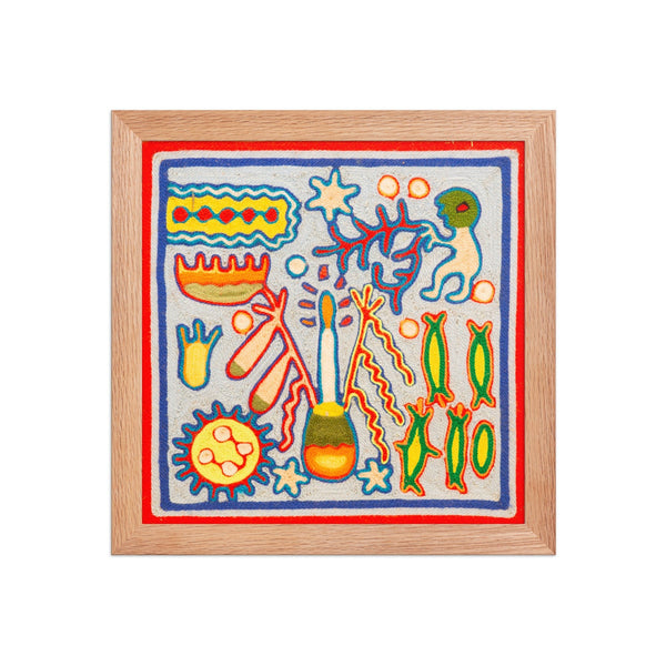 Huichol Yarn Painting Print • S - 15 - Huichol Arts