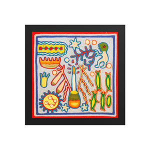 Huichol Yarn Painting Print • S - 15 - Huichol Arts