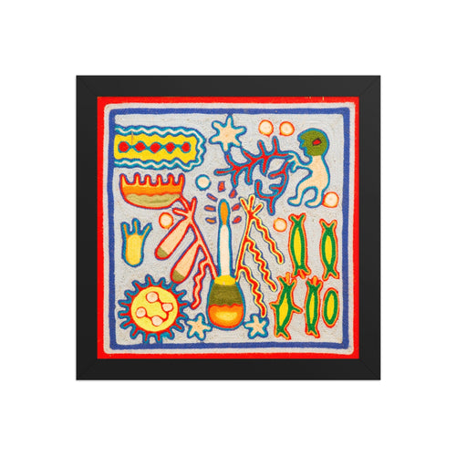Huichol Yarn Painting Print • S - 15 - Huichol Arts