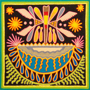 Huichol Yarn Painting Print • S - 16 - Huichol Arts