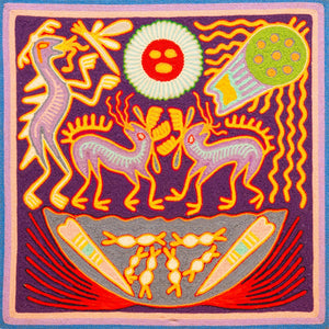 Huichol Yarn Painting Print • S - 19 - Huichol Arts