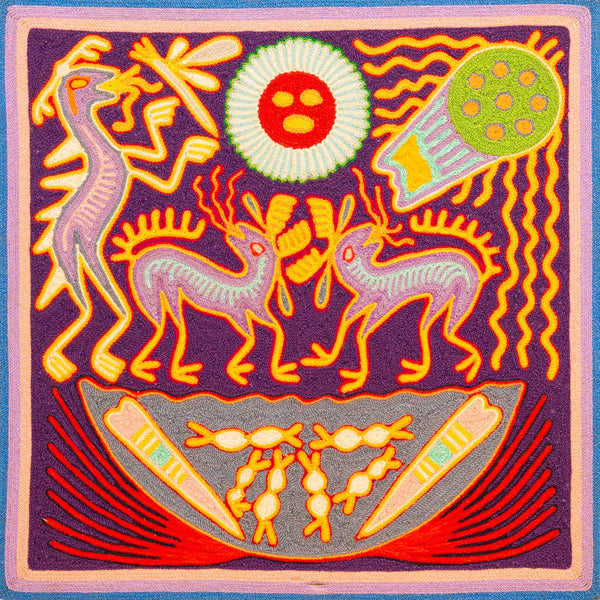 Huichol Yarn Painting Print • S - 19 - Huichol Arts