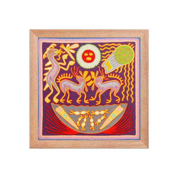 Huichol Yarn Painting Print • S - 19 - Huichol Arts