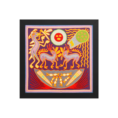 Huichol Yarn Painting Print • S - 19 - Huichol Arts