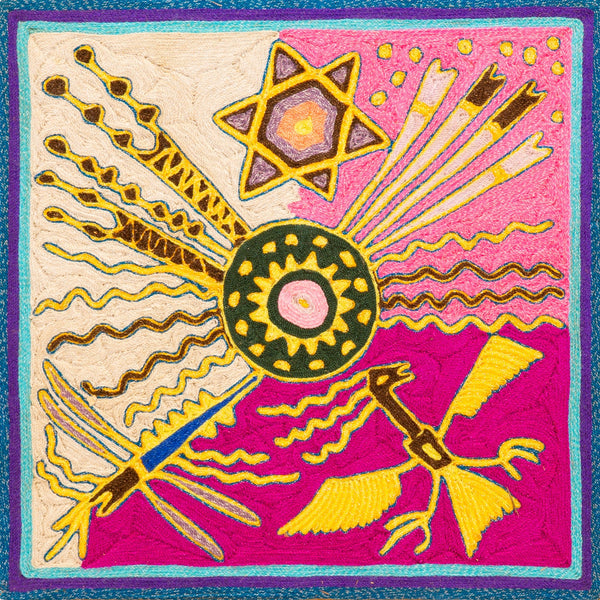 Huichol Yarn Painting Print • S - 23 - Huichol Arts