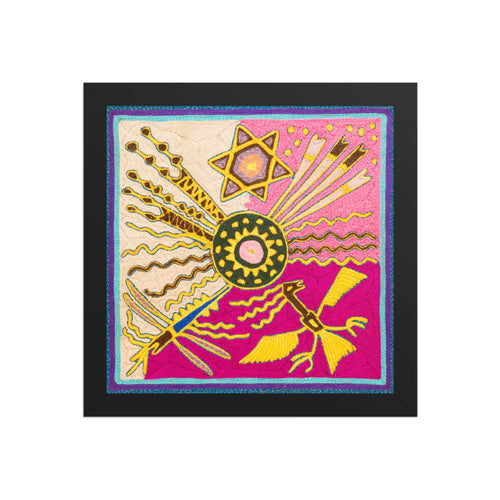 Huichol Yarn Painting Print • S - 23 - Huichol Arts