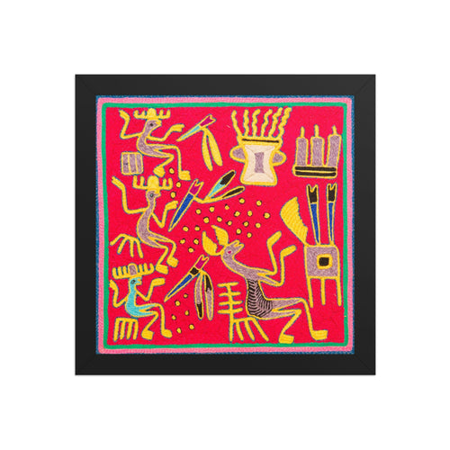 Huichol Yarn Painting Print • S - 26 - Huichol Arts