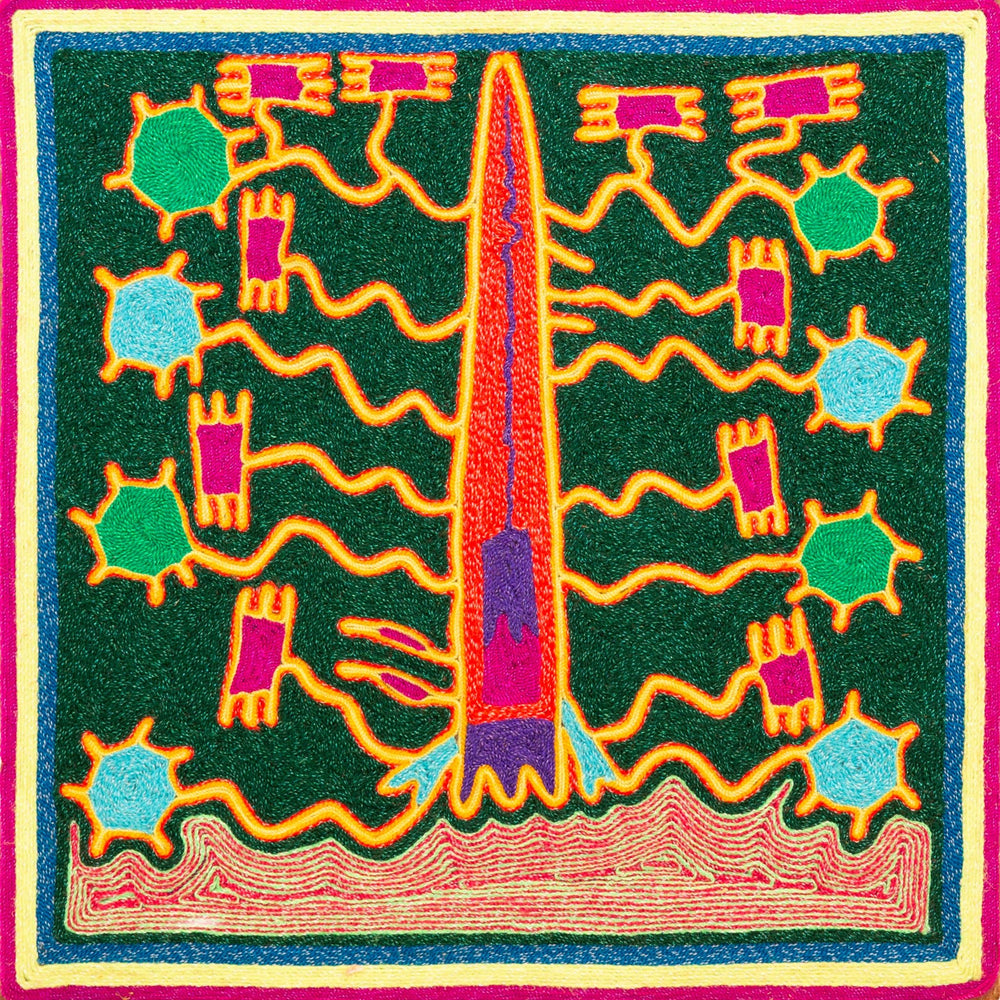 Huichol Yarn Painting Print • S - 29 - Huichol Arts