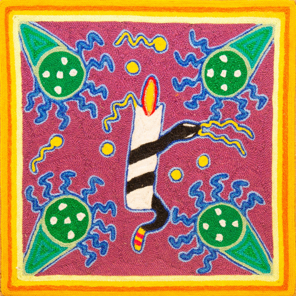 Huichol Yarn Painting Print • S - 34 - Huichol Arts