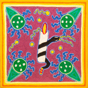 Huichol Yarn Painting Print • S - 34 - Huichol Arts